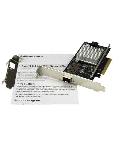 Tarjeta de Red PCI Express 10G con Ranura SFP+ Abierta - Chipset Intel - Multimodo y Monomodo