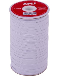 BOBINA DE GOMA ELASTICA PLANA 5MMX100M BLANCA