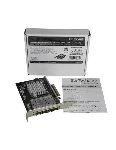 Tarjeta de Red SFP+ 10G SFP+ con 4 Puertos - Adaptador Convergente SFP+ Abierto Intel XL710 - NIC PCIe 10 Gigabit Ethernet - Ta