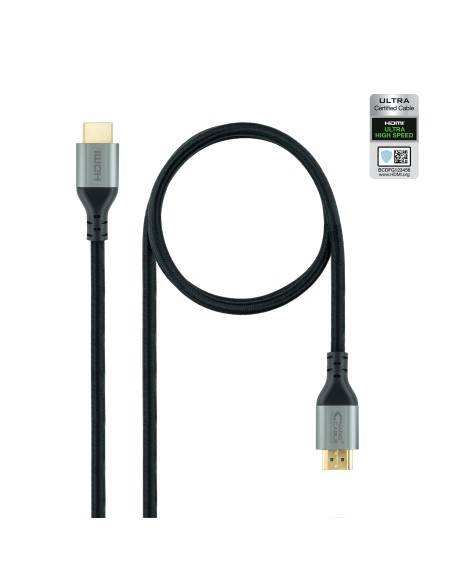 Cable HDMI 2.1 Certificado ULTRA HIGH SPEED A/M-A/M, Negro, 1 m