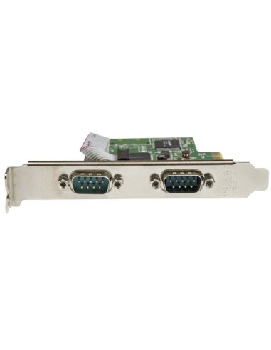 Tarjeta Serie PCI Express de 2 Puertos DB9 RS232 con UART 16C1050 - Adaptador Interno Serie PCI-E