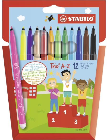 Trio AZ rotulador Fino Multicolor 12 pieza(s) 378/1-12-01 Pack 6 de Unid.
