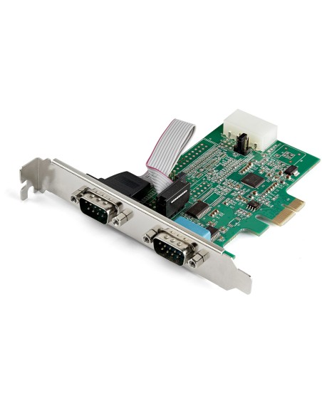 Tarjeta PCI Express Adaptadora de 2 Puertos Serie RS232 - Tarjeta Controladora Serial PCIe RS232 - PCIe a DB9 UART16950 - Tarje