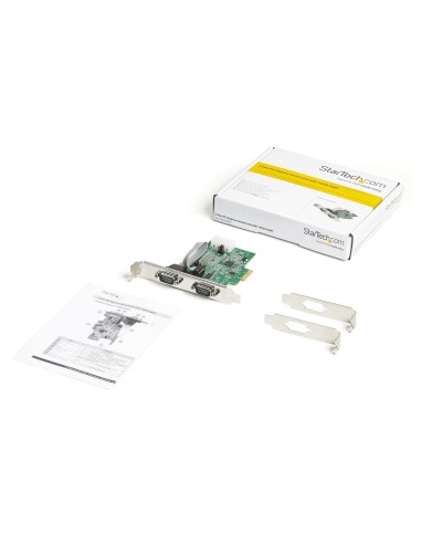 Tarjeta PCI Express Adaptadora de 2 Puertos Serie RS232 - Tarjeta Controladora Serial PCIe RS232 - PCIe a DB9 UART16950 - Tarje