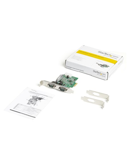 Tarjeta PCI Express Adaptadora de 2 Puertos Serie RS232 - Tarjeta Controladora Serial PCIe RS232 - PCIe a DB9 UART16950 - Tarje