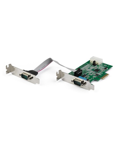 Tarjeta Adaptadora Serie PCI Express RS232 de 2 Puertos - Tarjeta Controladora Serie PCIe RS232 - PCIe a Serie DB9 - UART 16950
