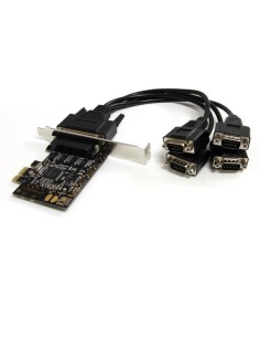 Tarjeta Adaptadora PCI Express PCIe de 4 Puertos Serie con Cable Multiconector RS232 Serial