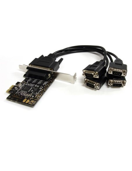 Tarjeta Adaptadora PCI Express PCIe de 4 Puertos Serie con Cable Multiconector RS232 Serial