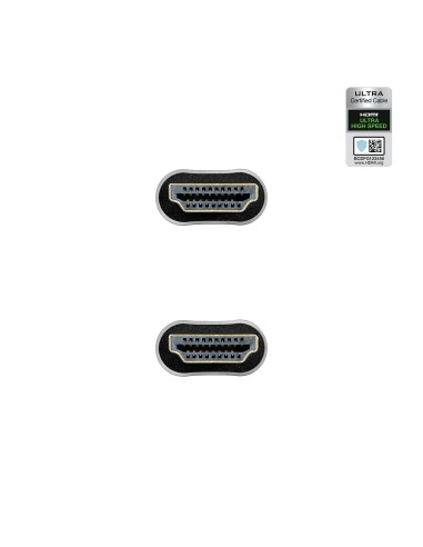 Cable HDMI 2.1 Certificado ULTRA HIGH SPEED A/M-A/M, Negro, 3 m