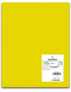 Paq 25 cartulinas 50x65 amarillo canario iris 185 gr