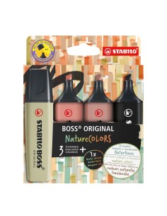 BOSS ORIGINAL NatureColors marcador 4 pieza(s) Punta de cincel Negro, Bronce, Marrón, Verde 70/4-2-3 Pack de 5