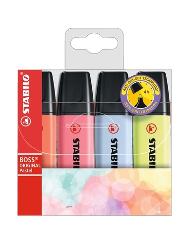 Boss Original Pastel marcador 4 pieza(s) Punta de cincel Multicolor 70/4-3 Pack 5 Unid.