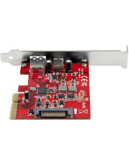 Tarjeta PCI Express USB-C USB-A de 2 Puertos - USB 3.2 Gen 2 (10Gbps) Tipo C - Hub Interno USB para Windows Mac y Linux