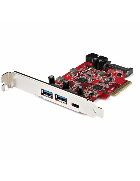 Tarjeta PCIe de 5 Puertos USB -Tarjeta PCI Express USB 3.2 Gen 2 (10Gbps)con 1 Puerto USB-C y 2 Puertos USB-A - 1 Terminal IDC 