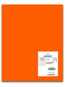 Paq 25 cartulinas 50x65 naranja iris 185 gr