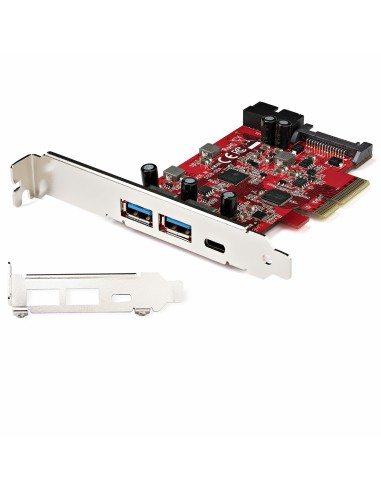 Tarjeta PCIe de 5 Puertos USB -Tarjeta PCI Express USB 3.2 Gen 2 (10Gbps)con 1 Puerto USB-C y 2 Puertos USB-A - 1 Terminal IDC 