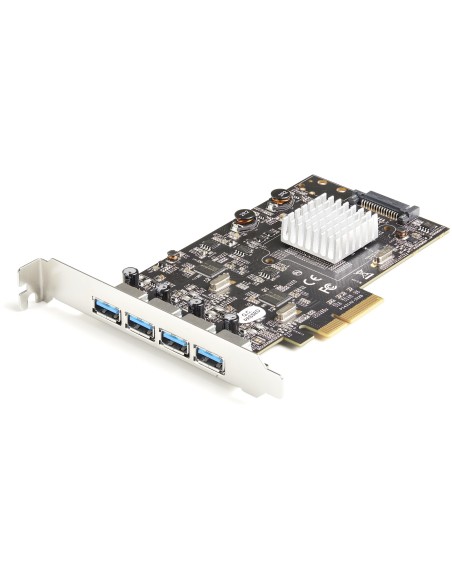 Tarjeta PCIe de 4 Puertos USB-A - Tarjeta PCI Express de Expansión USB Tipo A 3.2 Gen 2 de 10Gb con 2 Controladores - 4x USB-A 