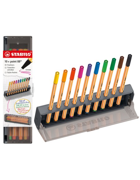8810-5 rotulador de punta fina Fino Amarillo, Violeta, Azul, Verde, Negro, Marrón, Rojo, Rosa, Verde claro, Naranja 10 pieza(s) 