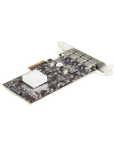 Tarjeta PCIe de 4 Puertos USB-A - Tarjeta PCI Express de Expansión USB Tipo A 3.2 Gen 2 de 10Gb con 2 Controladores - 4x USB-A 