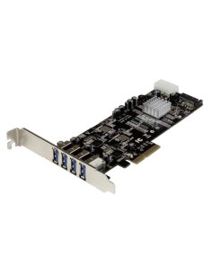 Adaptador Tarjeta PCI Express PCI-E 4 Puertos USB 3.0 UASP Bus Doble con Alimentación Molex SATA