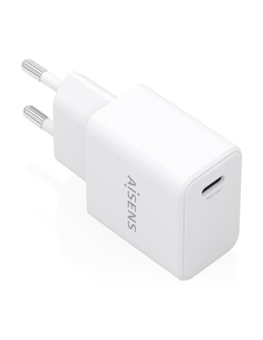 Cargador GaN USB-C PD3.0 1xUSB-C 20W, Blanco