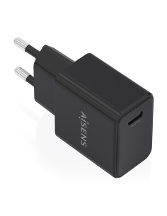 Cargador GaN USB-C PD3.0 1xUSB-C 20W, Negro