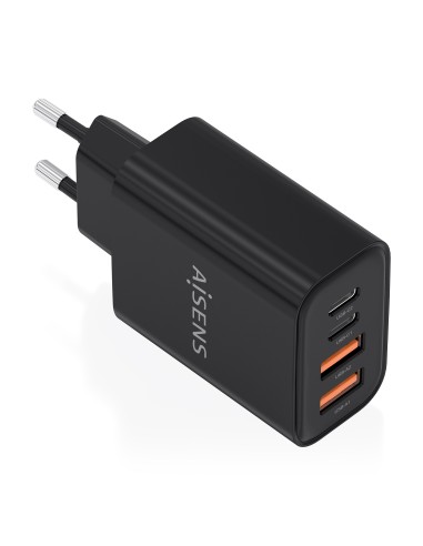Cargador GaN 32W, 2xUSB-C PD3.0, 2xUSB-A, Negro
