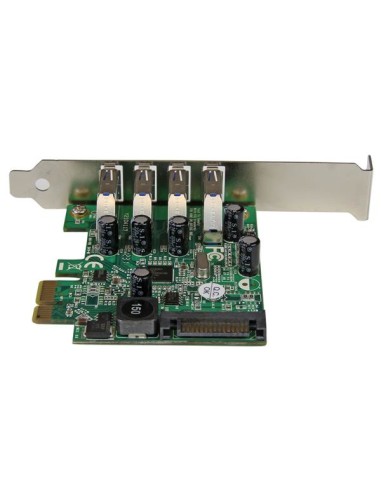 Tarjeta Adaptador PCI Express PCI-E USB 3.0 con UASP de 4 Puertos - Alimentación SATA