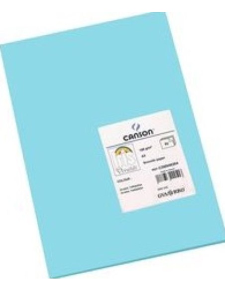 Paq 25 cartulinas 50x65 azul turquesa iris 185 gr