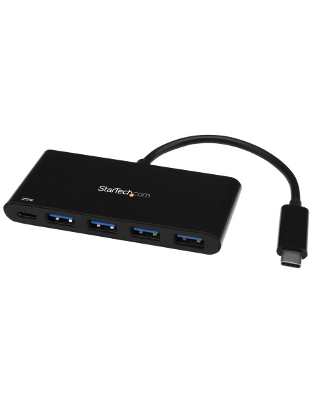 Hub Concentrador USB 3.0 de 4 Puertos con PD Entrega de Potencia - 5Gbps - Adaptador USB-C a 4x USB-A - USB Tipo C