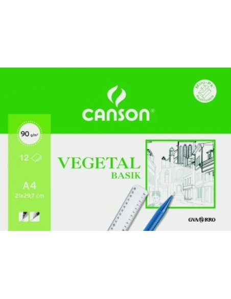 Bolsa minipack 12 hojas papel vegetal a4 95 g