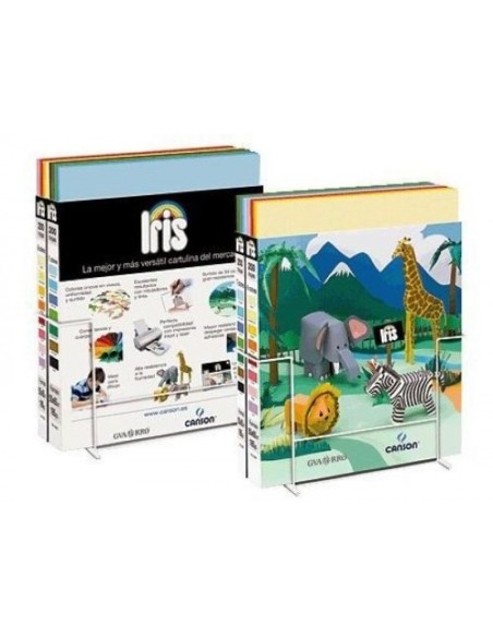 CAJA EXPOSITOR 200 CARTULINAS IRIS 50X65 185G 8 COLORES SURTIDO B