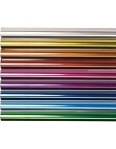 Rollo 25 hojas microperforadas papel celofan naranja 050x1625 m