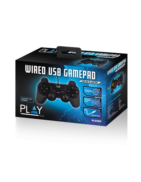 Play Negro USB 2.0 Gamepad Analógico/Digital PC