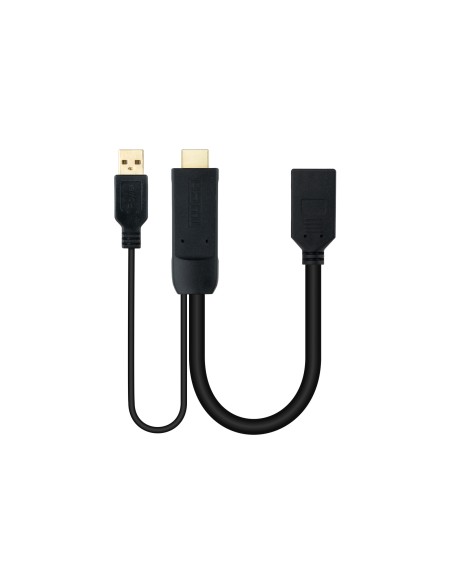 Conversor HDMI 2.0 a DisplayPort V1.2 Negro, 20 cm