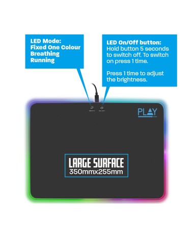 PL3341 alfombrilla para ratón Alfombrilla de ratón para juegos Negro