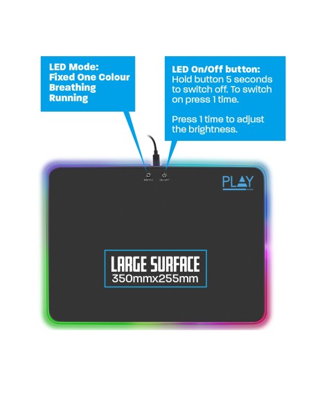 PL3341 alfombrilla para ratón Alfombrilla de ratón para juegos Negro