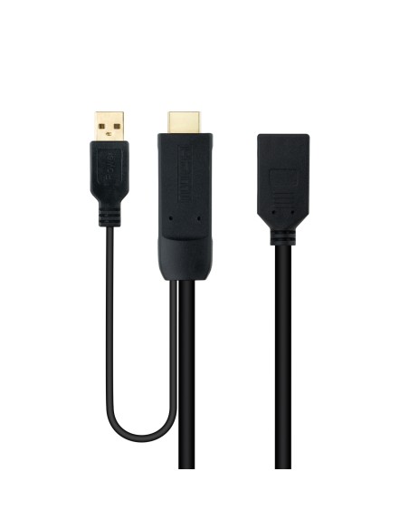 Conversor HDMI 2.0 a DisplayPort V1.2 Negro, 20 cm