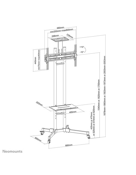 Soporte de suelo móvil para TV