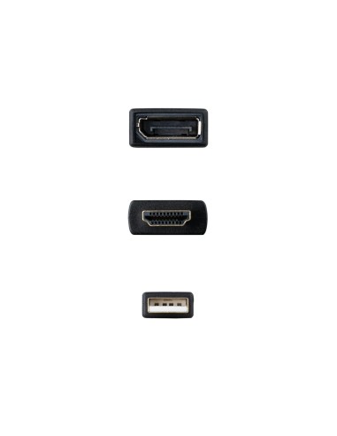 Conversor HDMI 2.0 a DisplayPort V1.2 Negro, 20 cm