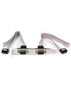 Cabezal Bracket 2 puertos COM de Serie Serial - 2x DB9 Macho - 2x IDC10 Hembra