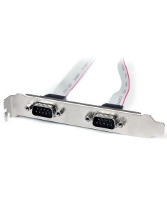 Cabezal Bracket 2 puertos COM de Serie Serial - 2x DB9 Macho - 2x IDC10 Hembra 2