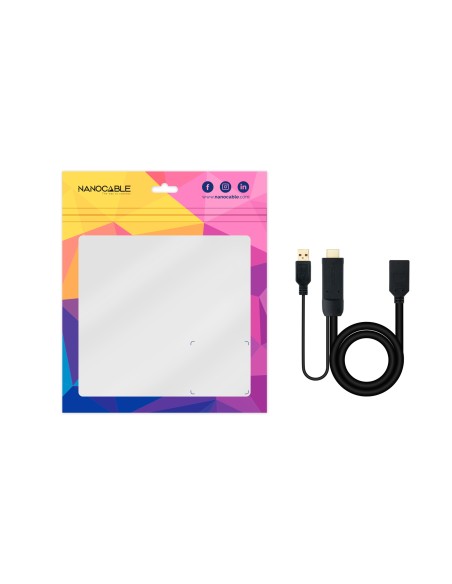 Conversor HDMI 2.0 a DisplayPort V1.2 Negro, 20 cm