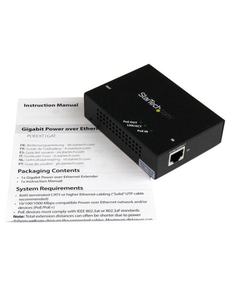 Gigabit PoE+ Extender - 802.3at/af - 100m