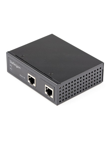 Inyector Industrial PoE Gigabit - 30W - 802.3at PoE+ de 48 a 56V DC - de Montaje en Riel DIN - de -40 a 75C (POEINJ1G30W)