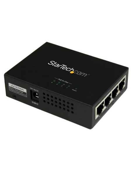 Inyector de Alimentación PoE Power over Ethernet Midspan 4 Puertos Gigabit RJ45 de Pared - 802.3 at af