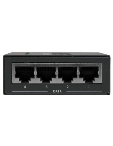 Inyector de Alimentación PoE Power over Ethernet Midspan 4 Puertos Gigabit RJ45 de Pared - 802.3 at af