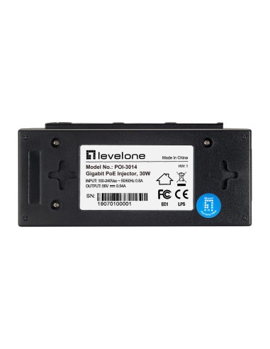 POI-3014 adaptador e inyector de PoE Ethernet rápido, Gigabit Ethernet 52 V