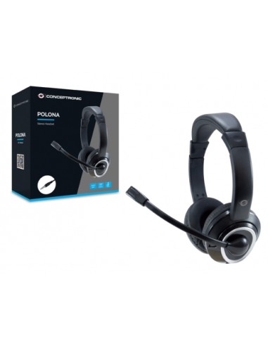 POLONA02B auricular y casco Auriculares Alámbrico Diadema Juego Negro