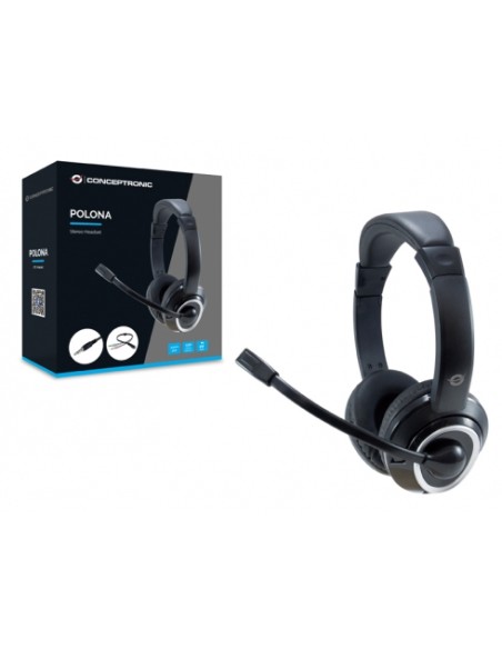POLONA02BA auricular y casco Auriculares Alámbrico Diadema Juego Negro